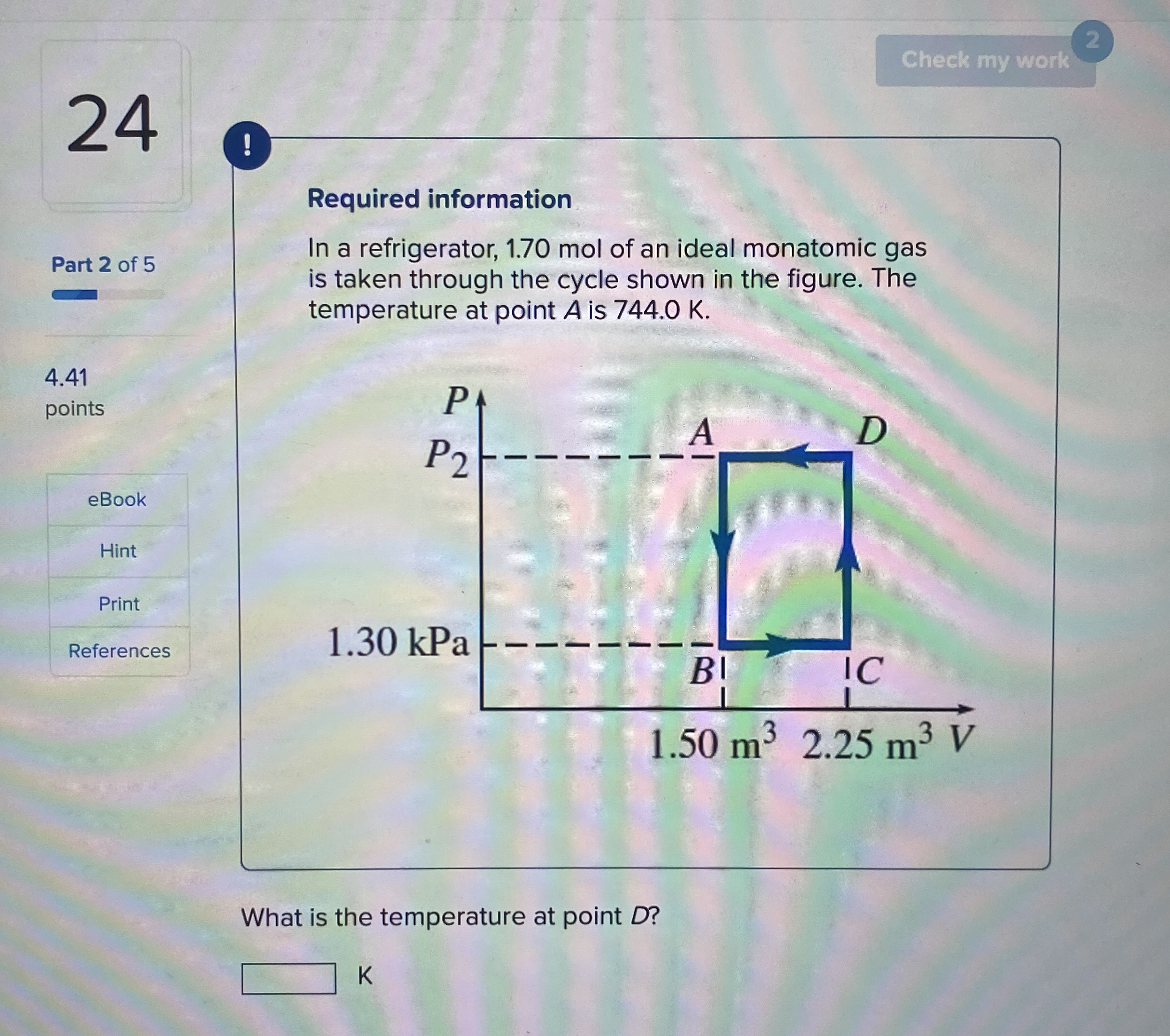 Check my work 2 4 ! Part 2 of 5 Required