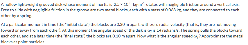 A hollow lightweight grooved disk whose moment of