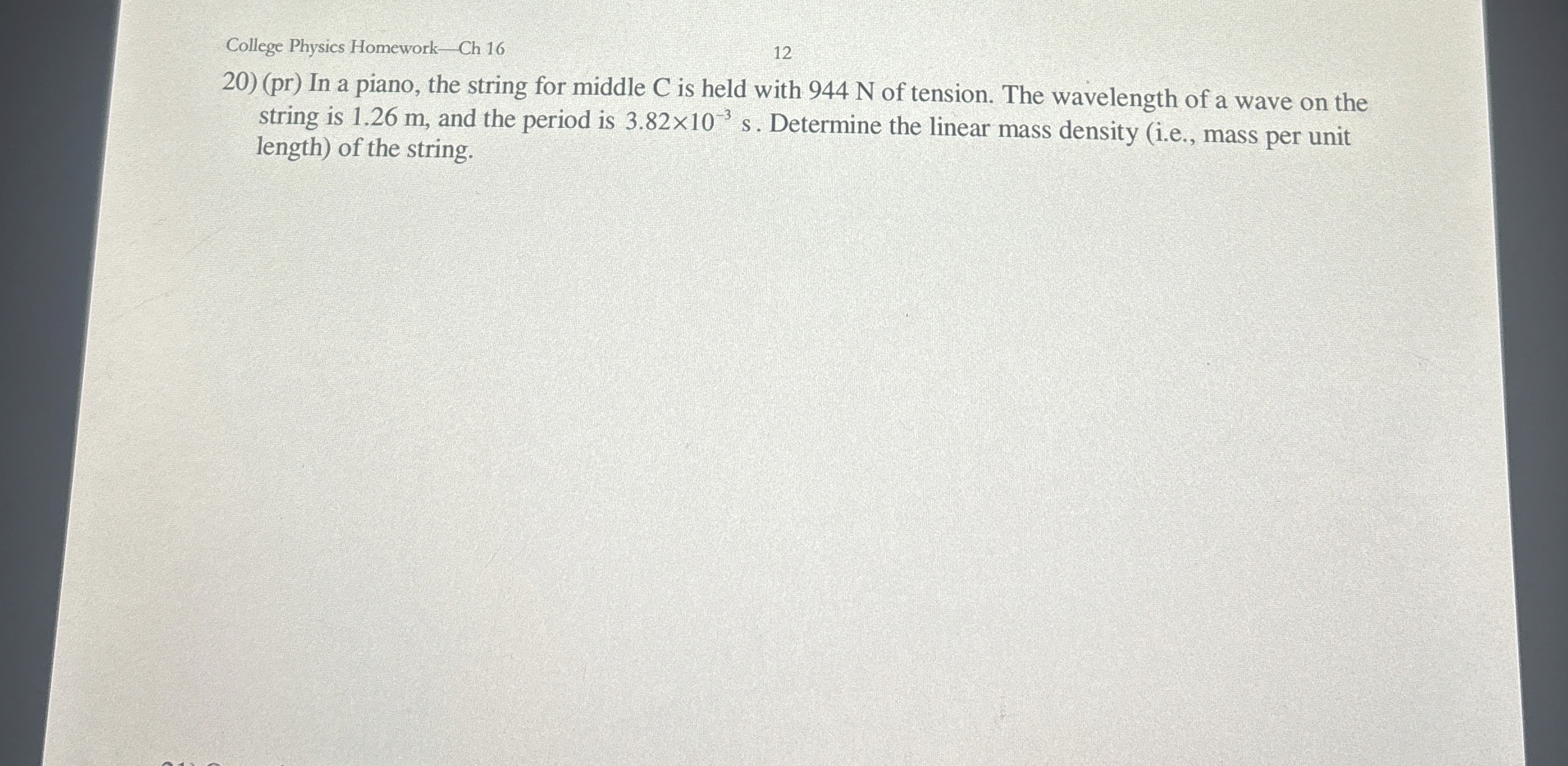 College Physics Homework - Ch 1 6 1 2 ( pr ) In a