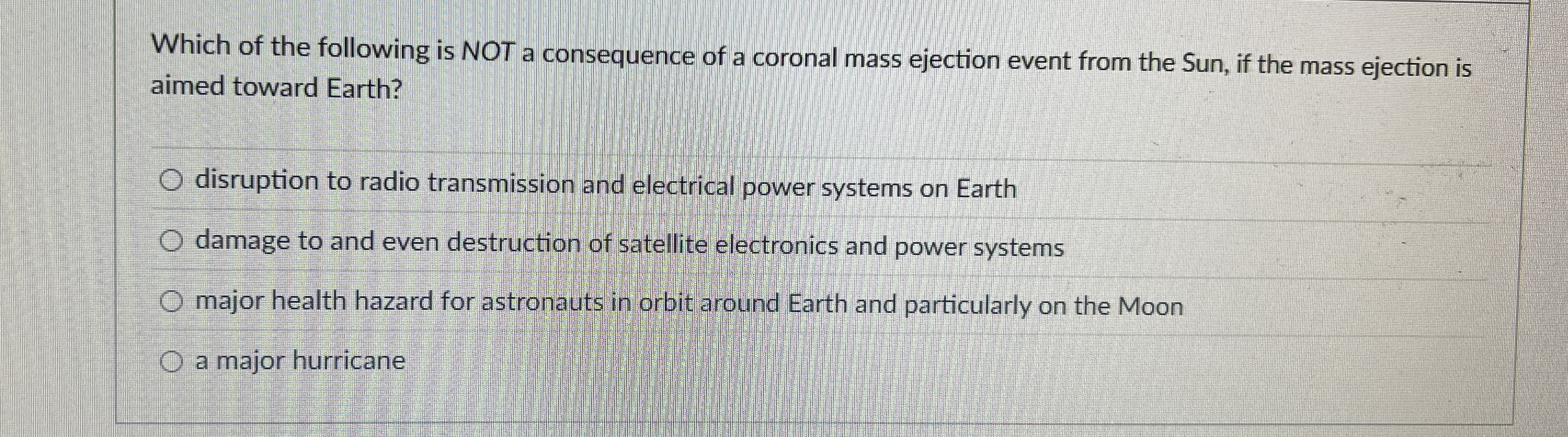 Which of the following is NOT a consequence of a
