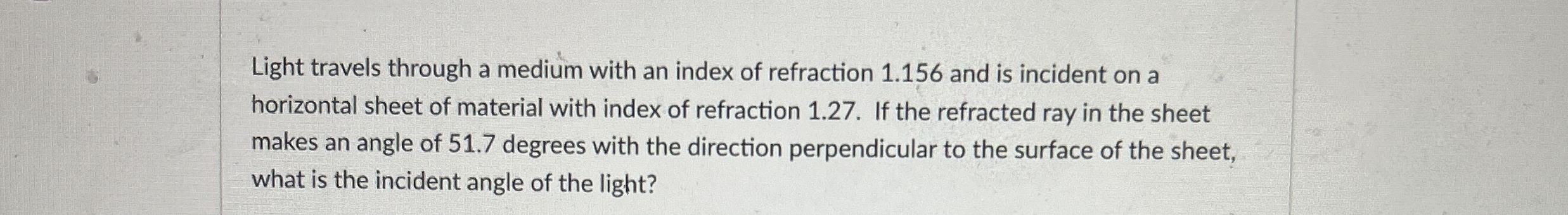 Light travels through a medium with an index of