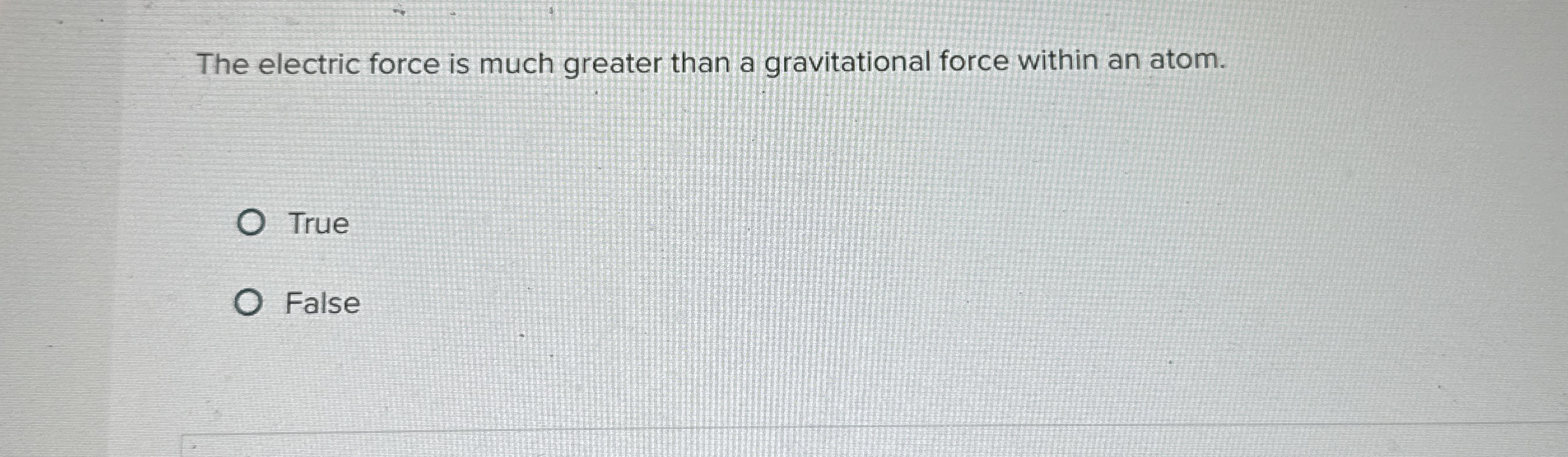 The electric force is much greater than a