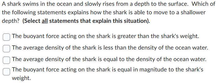 A shark swims in the ocean and slowly rises from