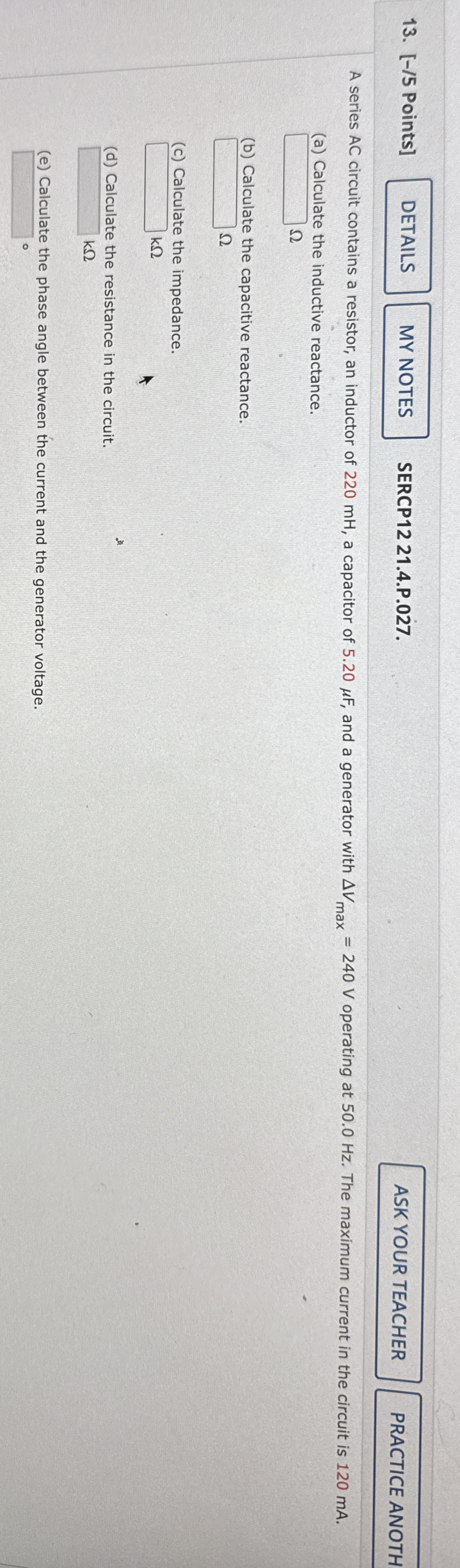 [ - / 5 Points ] SERCP 1 2 2 1 . 4 . P . 0 2 7 .