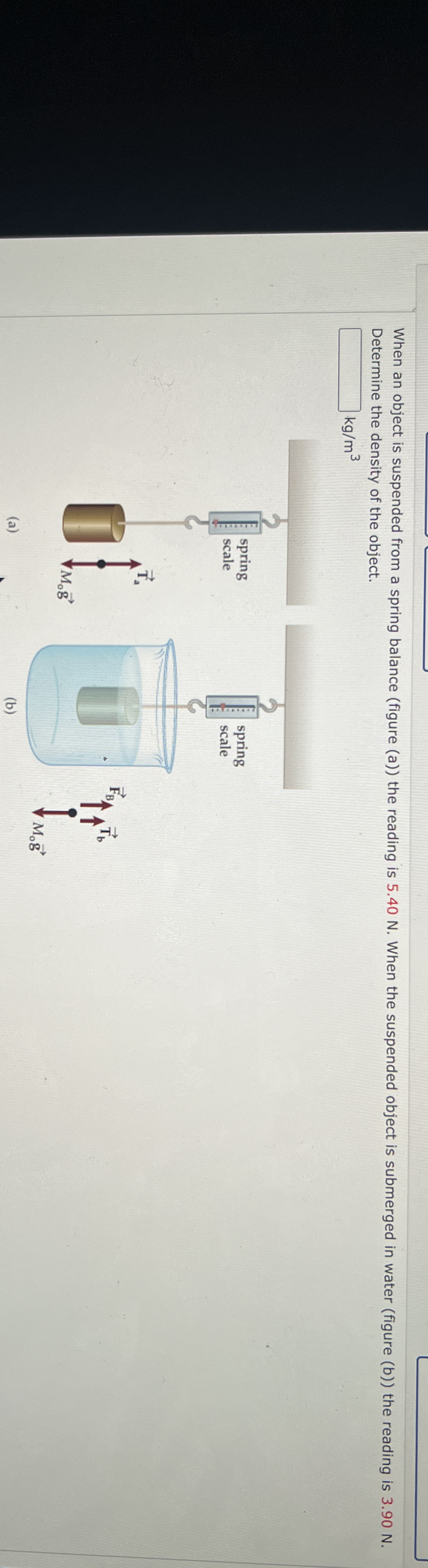 When an object is suspended from a spring balance