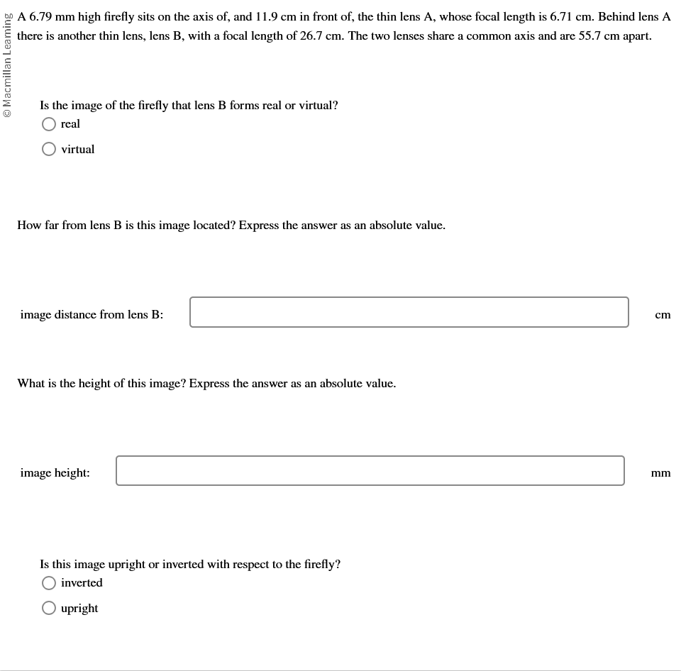 A 6 . 7 9 mm high firefly sits on the axis of ,