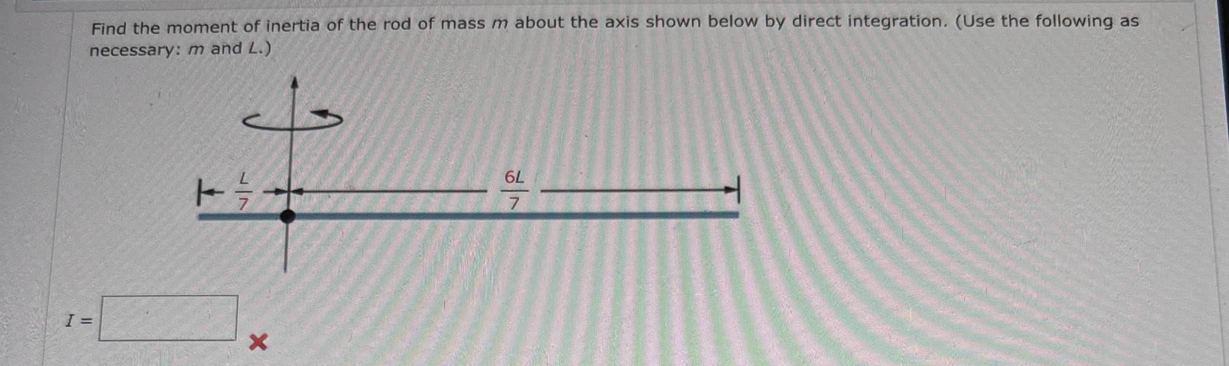 Find the moment of inertia of the rod of mass m