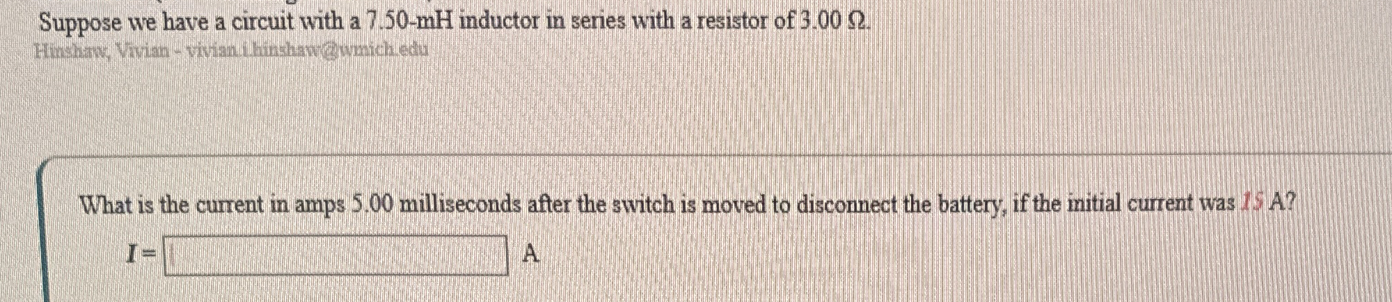 Suppose we have a circuit with a 7 . 5 0 - m H