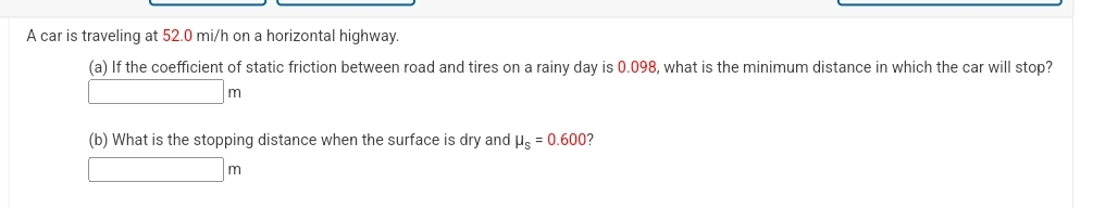 A car is traveling at 5 2 . 0 m i h on a