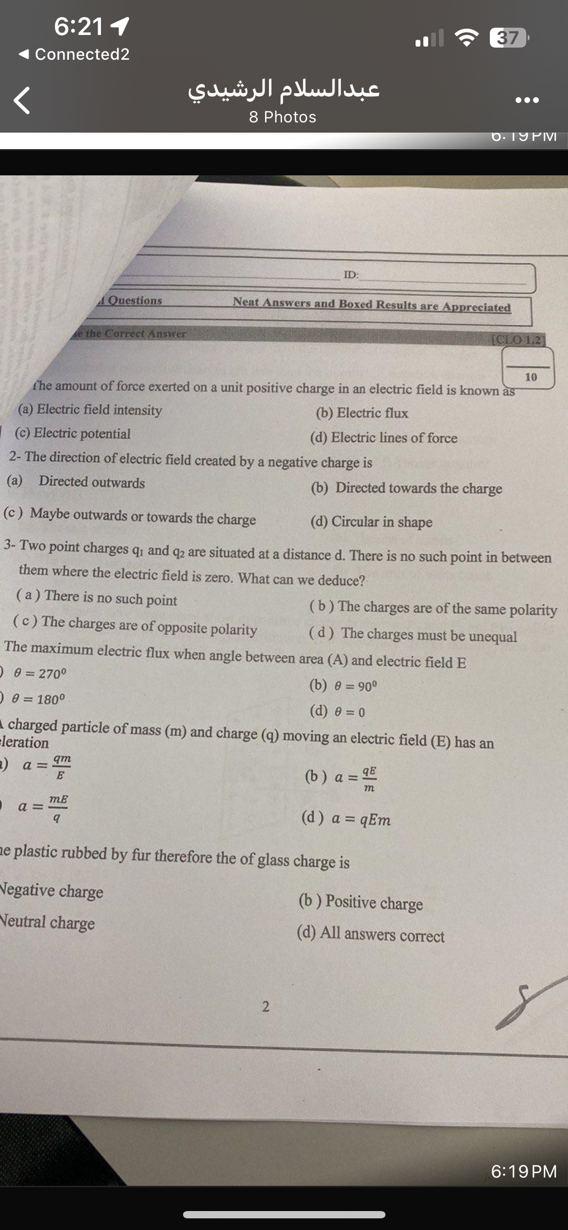 6 : 2 1 7 Connected 2 3 7 8 Photos O . I Y PIVI