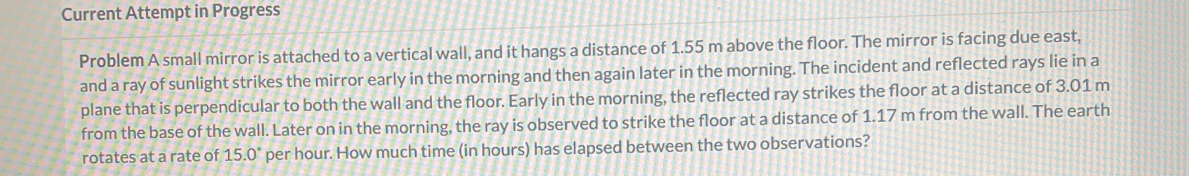 Current Attempt in Progress Problem A small