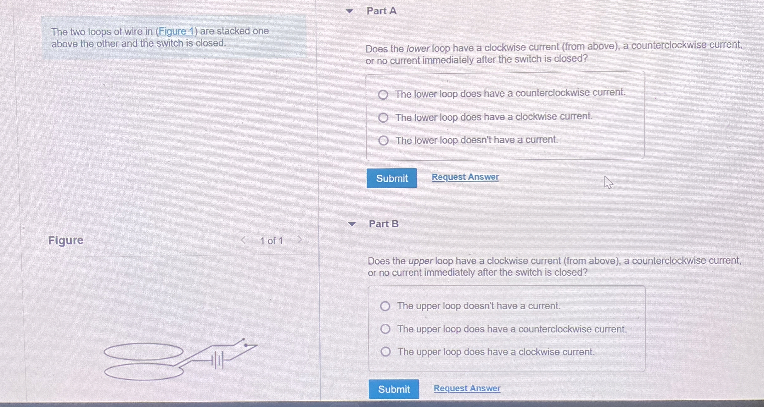 The two loops of wire in ( Figure 1 ) are stacked