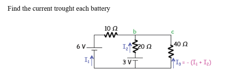Find the current trought each battery