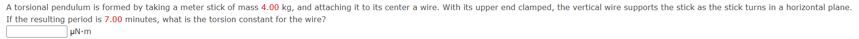 A torsional pendulum is formed by taking a meter