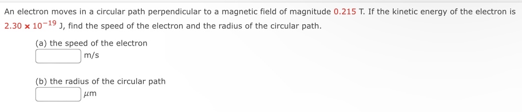 An electron moves in a circular path
