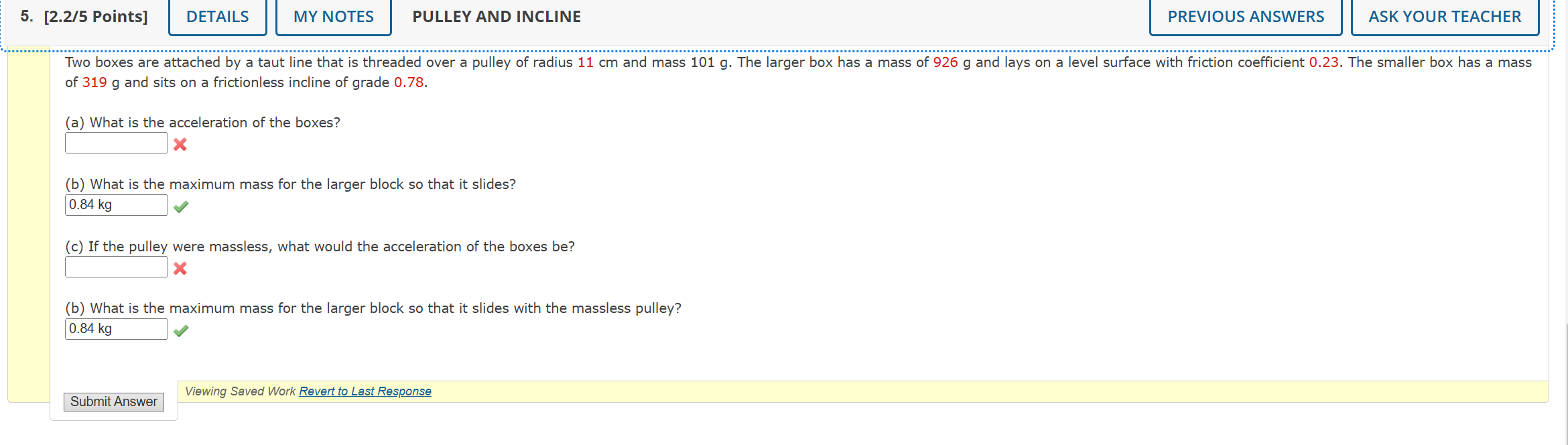 Two boxes are attached by a taut line that is