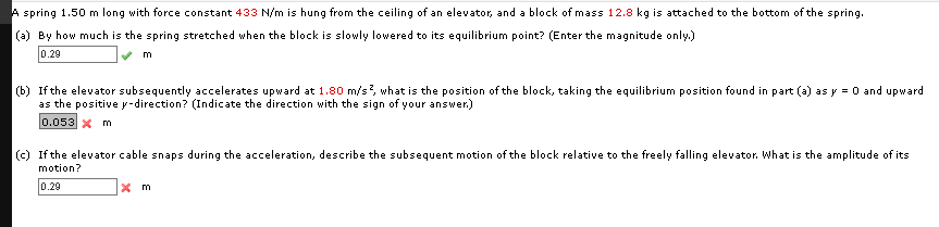 A spring 1 . 5 0 m long with force constant \ ( 4