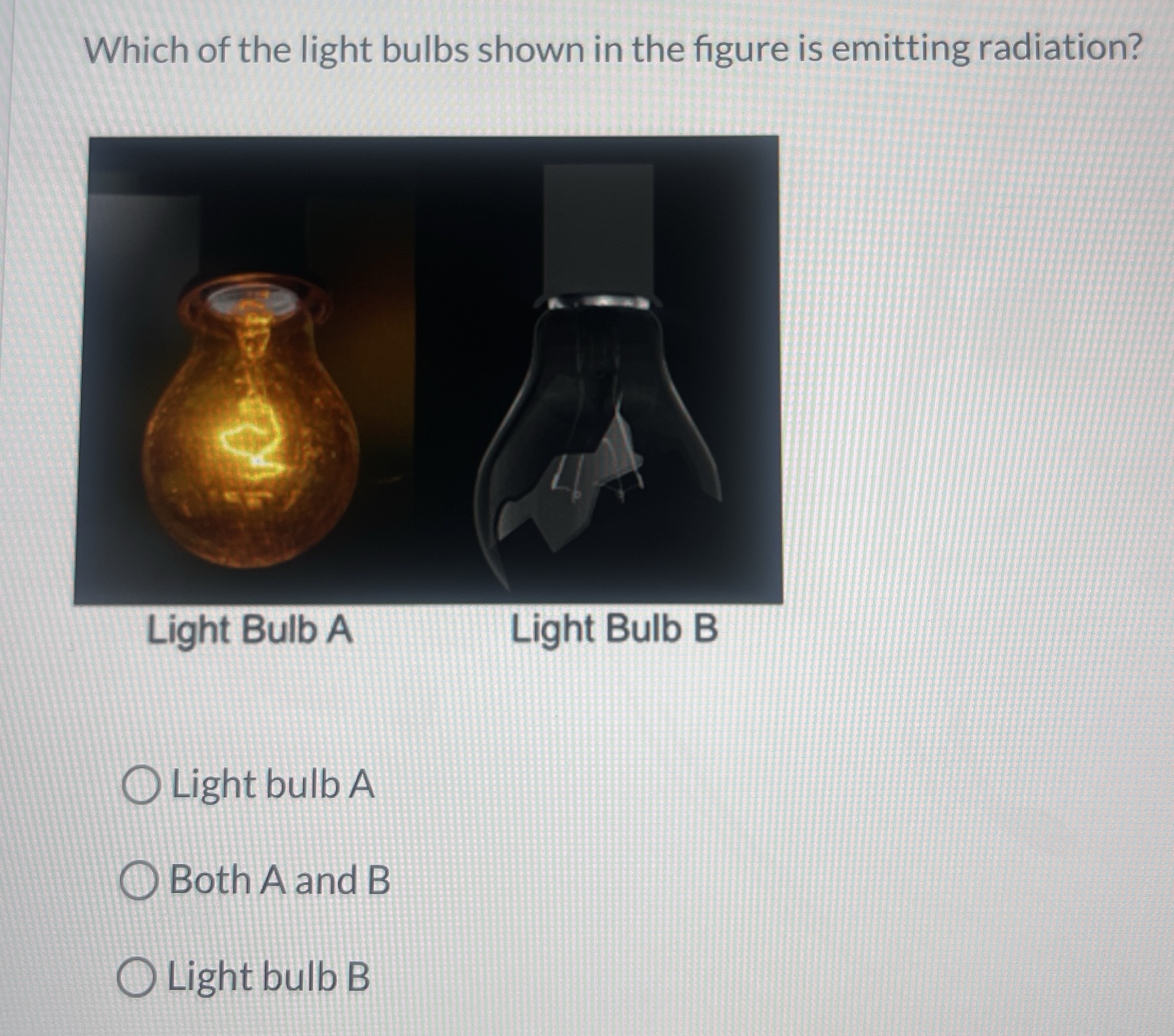 Which of the light bulbs shown in the figure is