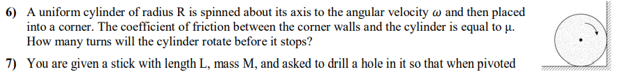 A uniform cylinder of radius R is spinned about