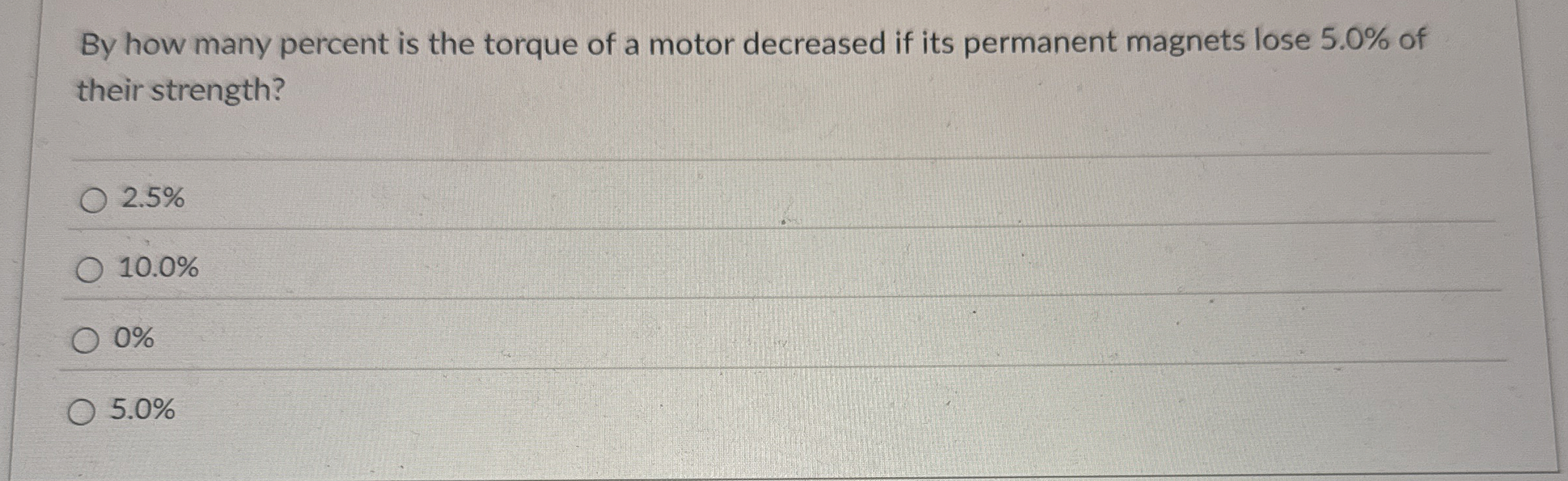 By how many percent is the torque of a motor