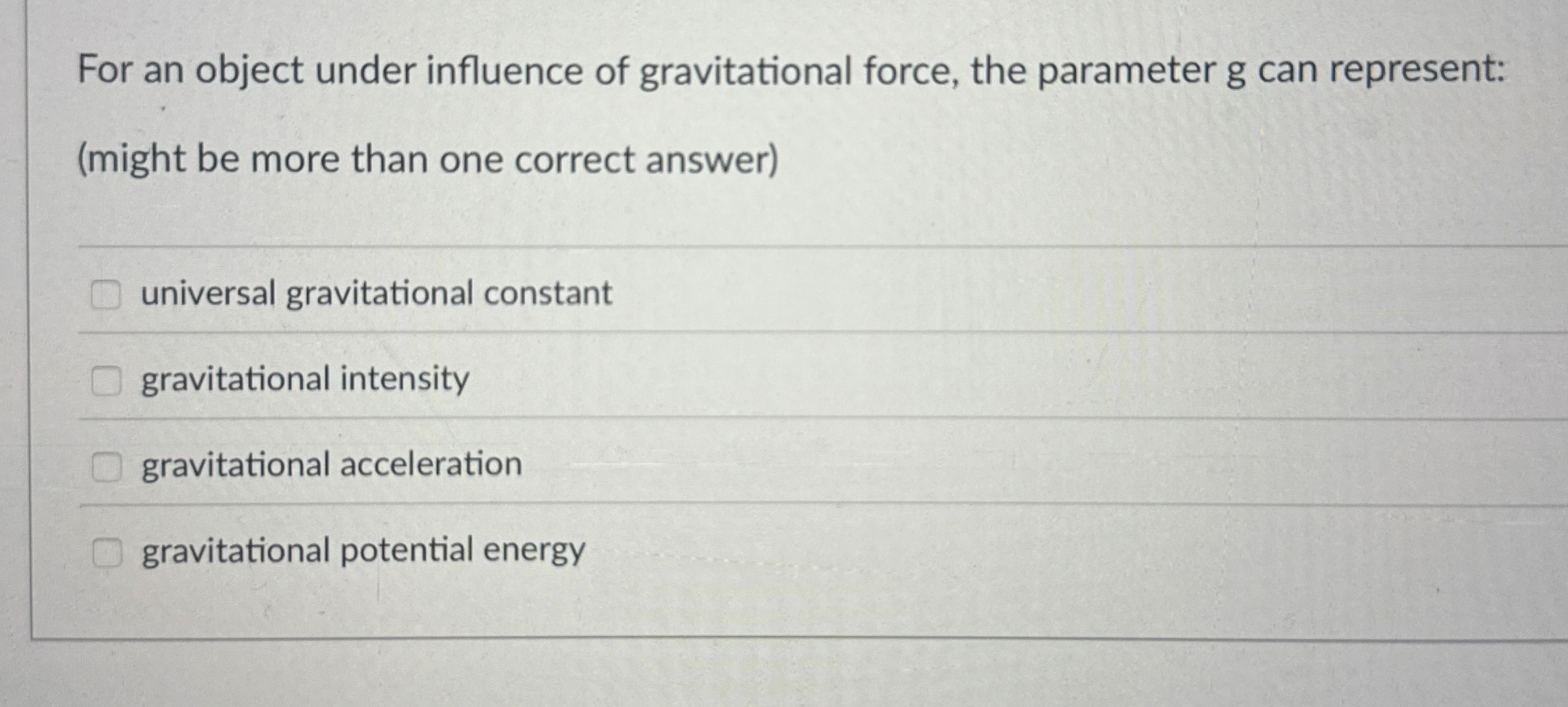 For an object under influence of gravitational