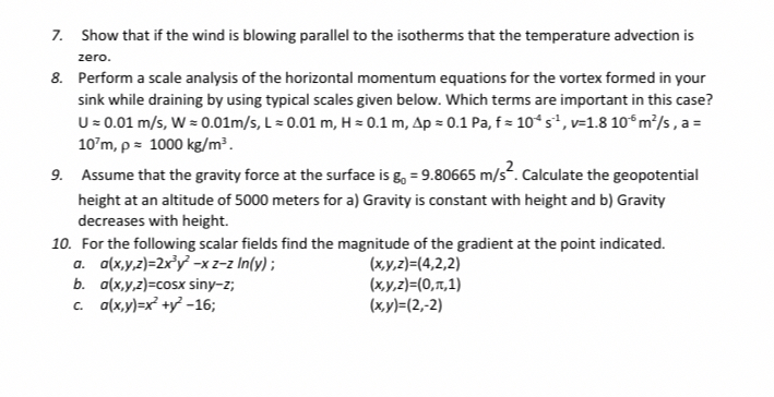 Show that if the wind is blowing parallel to the