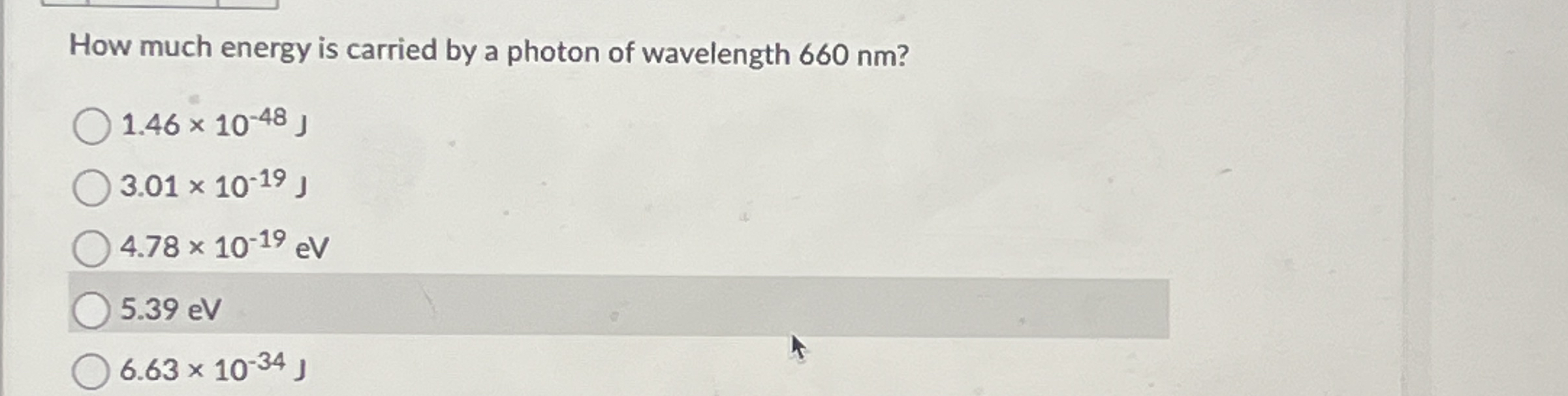 How much energy is carried by a photon of