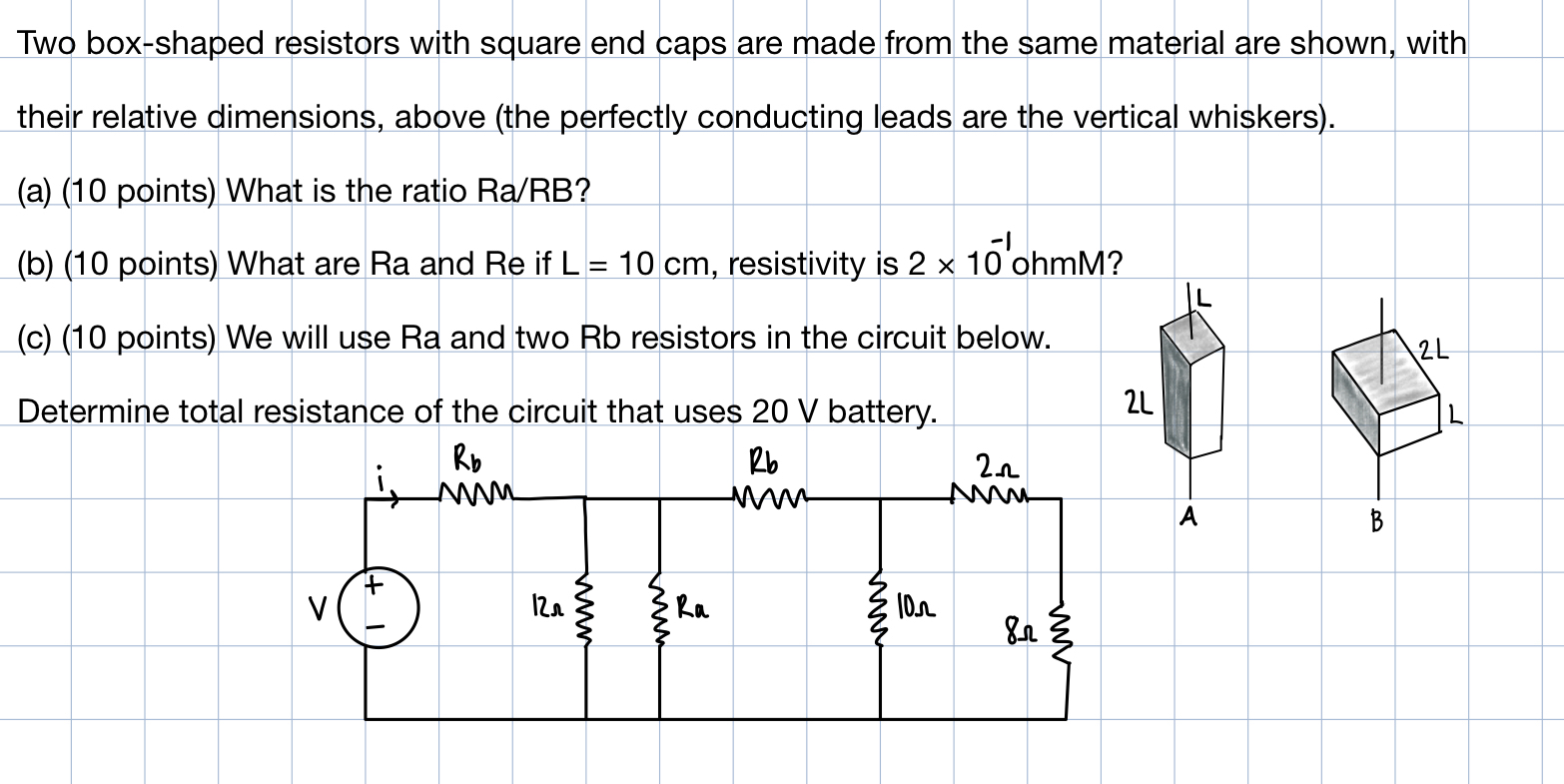 Two box - shaped resistors with square end caps