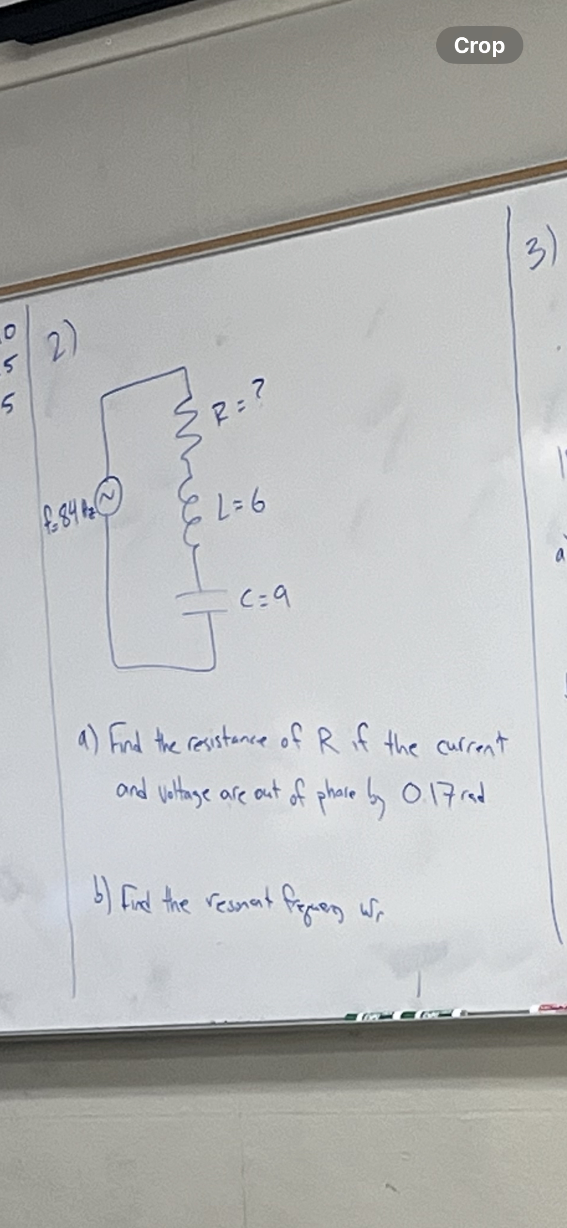 a ) Find the ceristance of R if the current and
