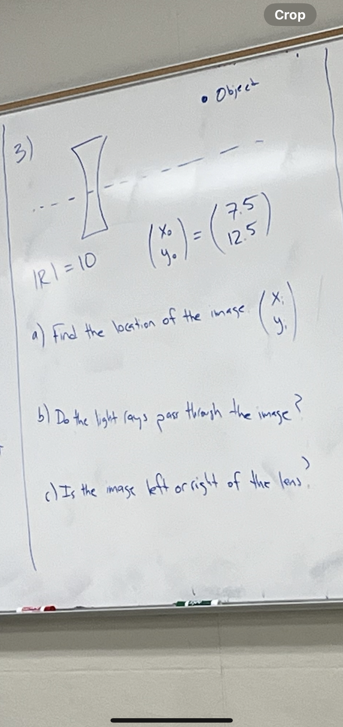 Objec ( x 0 y 0 ) = ( 7 . 5 1 2 5 ) a ) Find the