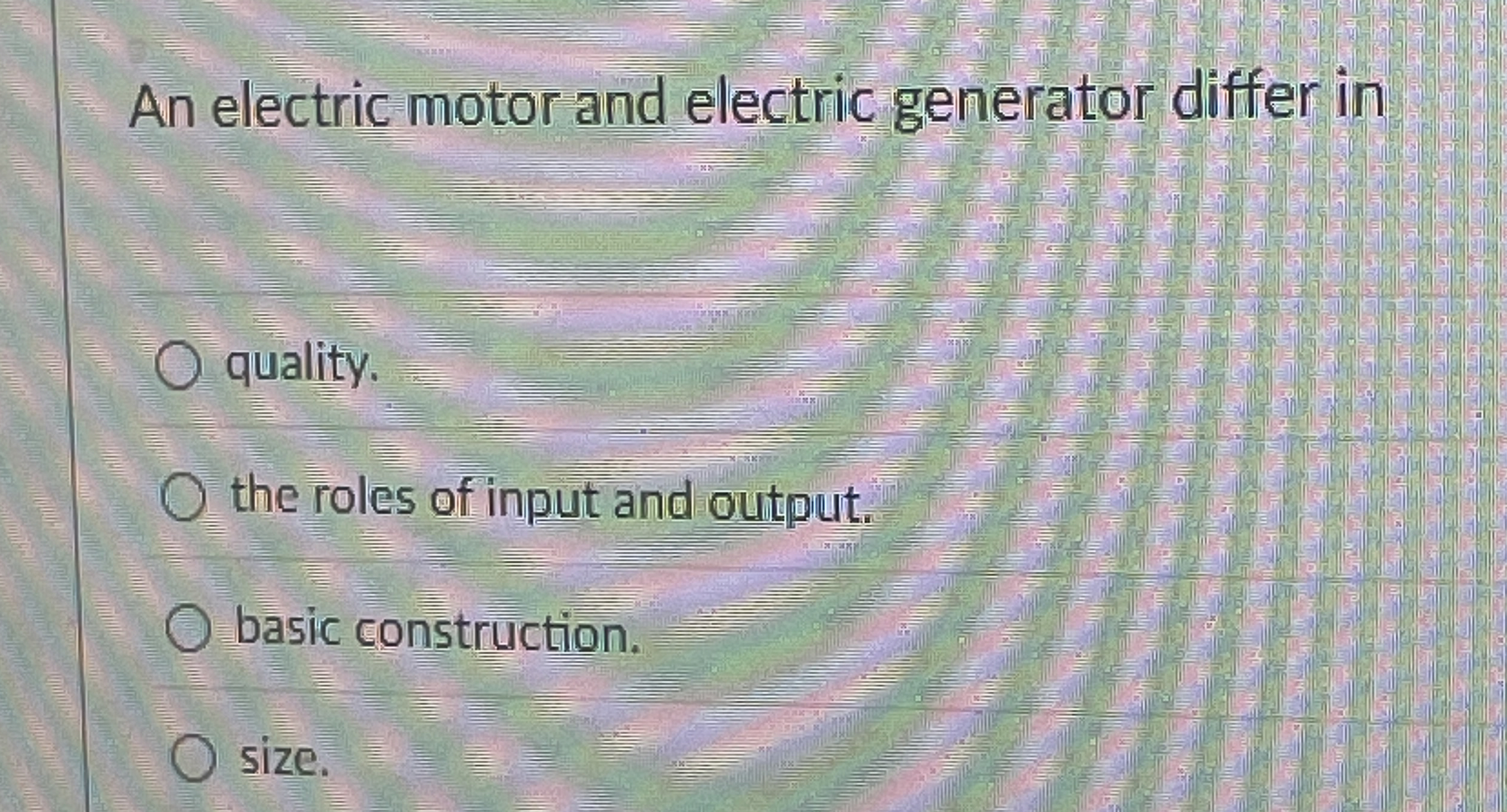 An electric motor and electric generator differ
