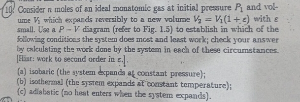 Consider n moles of an ideal monatomic gas at
