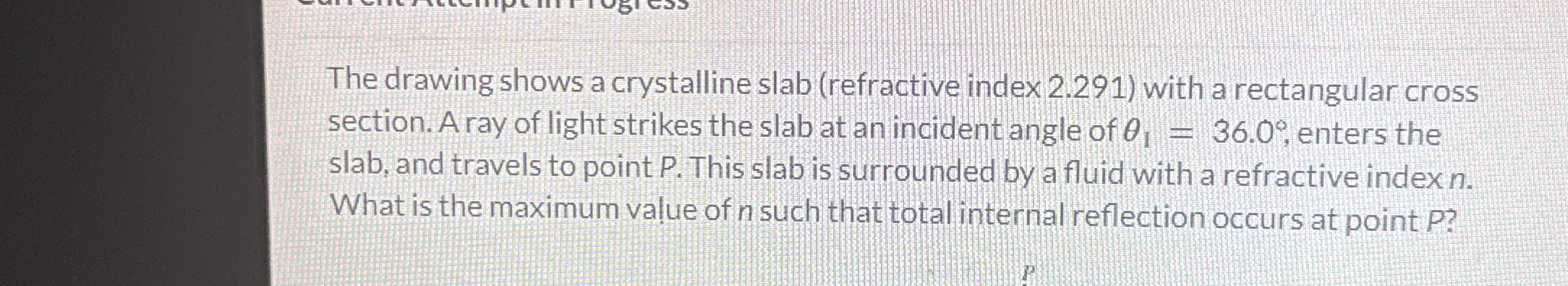 The drawing shows a crystalline slab ( refractive