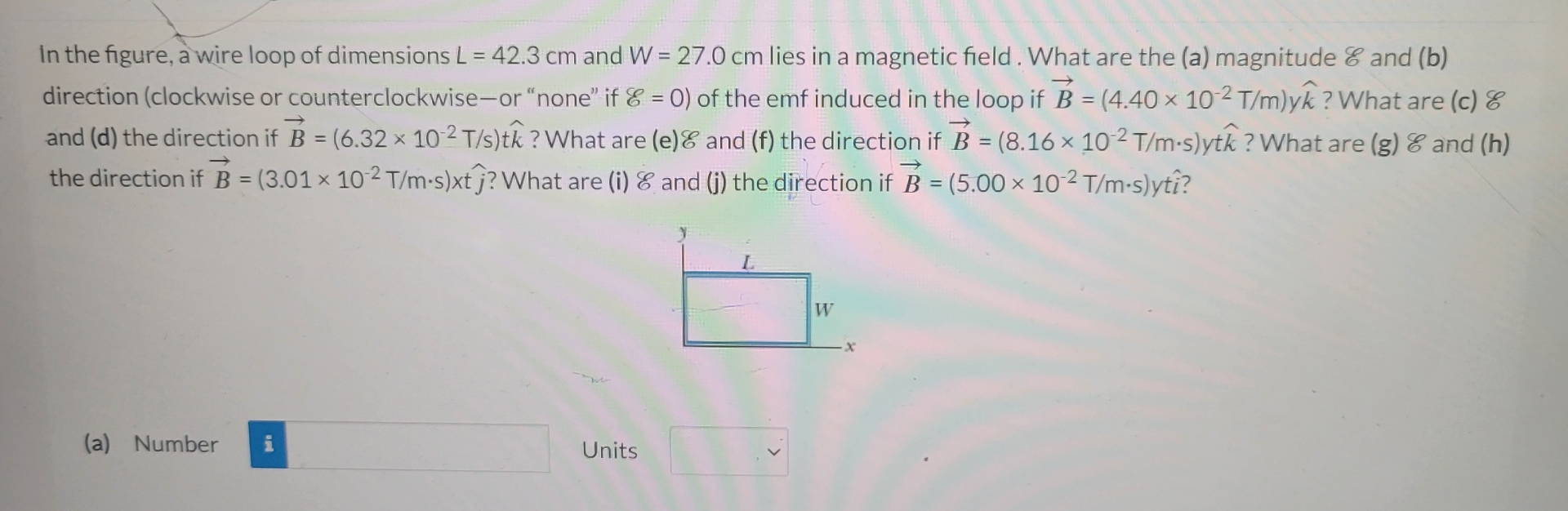 In the figure, a wire loop of dimensions L = 4 2