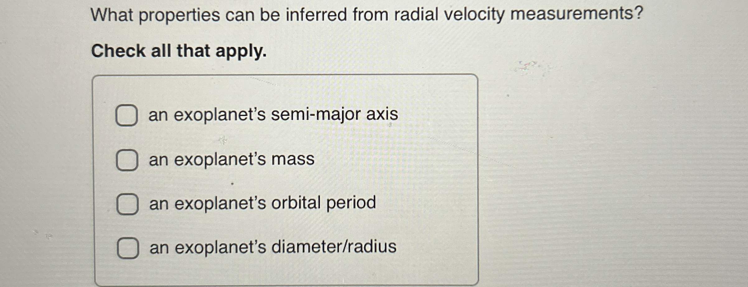 What properties can be inferred from radial