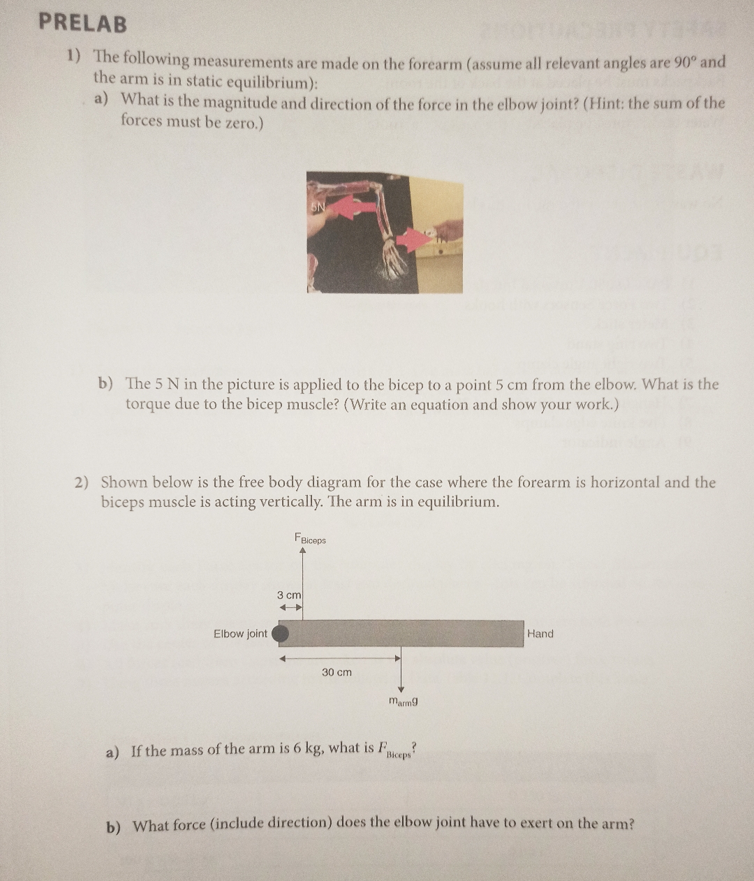 PRELAB The following measurements are made on the