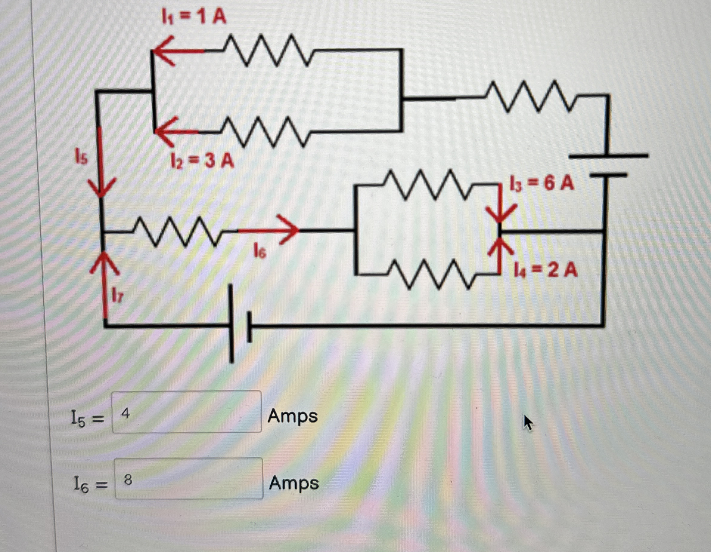 I 5 = Amps I 6 = 8 Amps