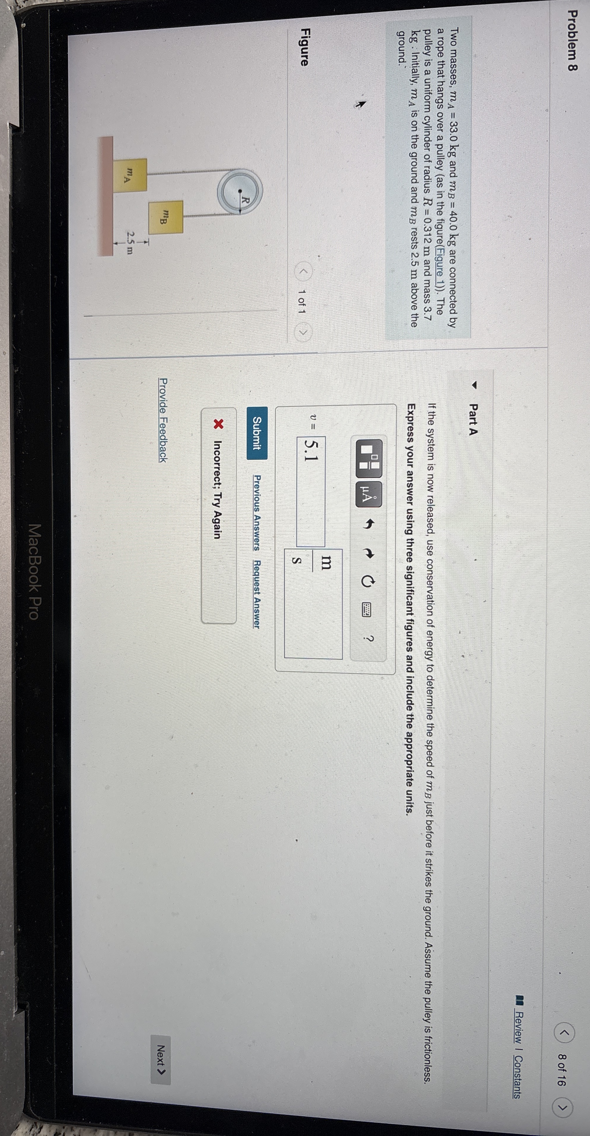 Problem 8 8 of 1 6 Review I Constants Two masses,