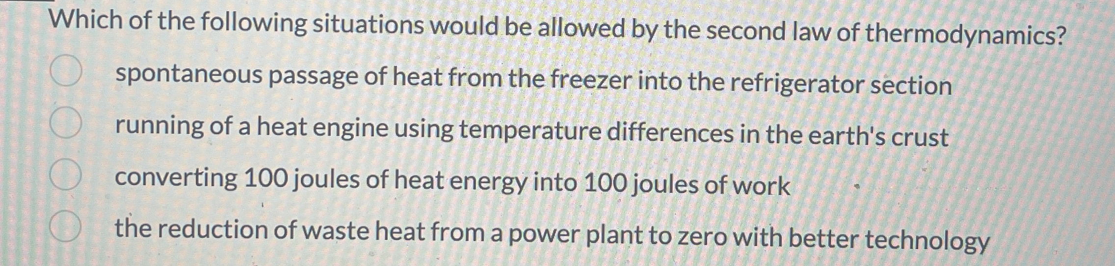 Which of the following situations would be