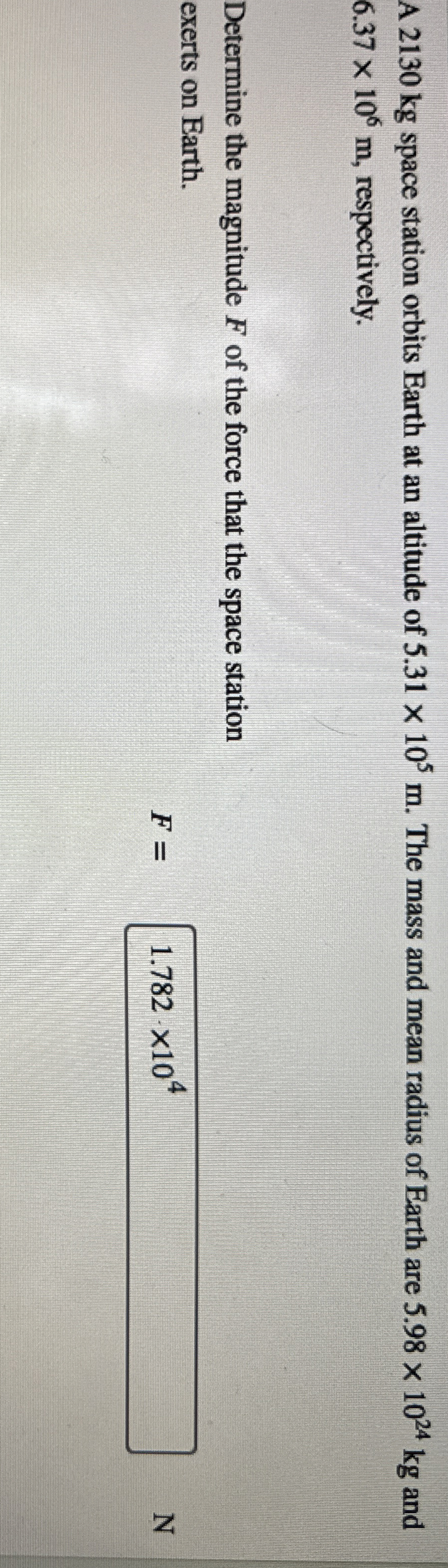 A 2 1 3 0 kg space station orbits Earth at an