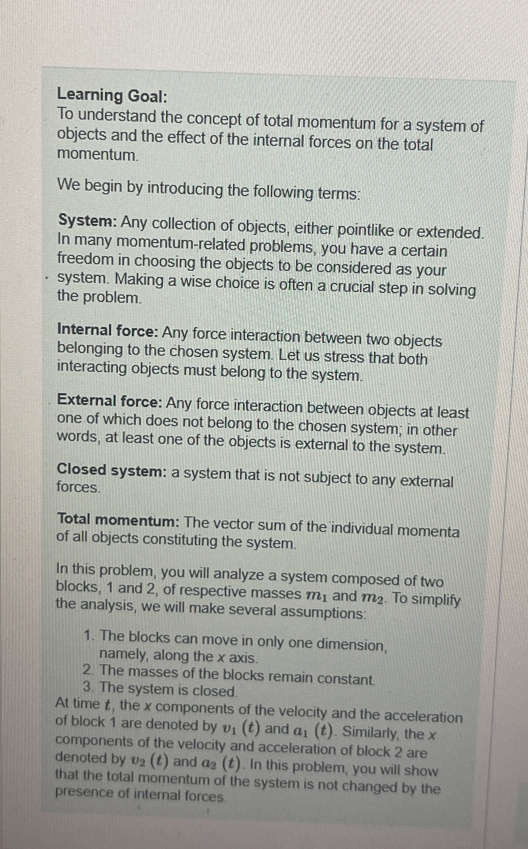 Learning Goal: To understand the concept of total