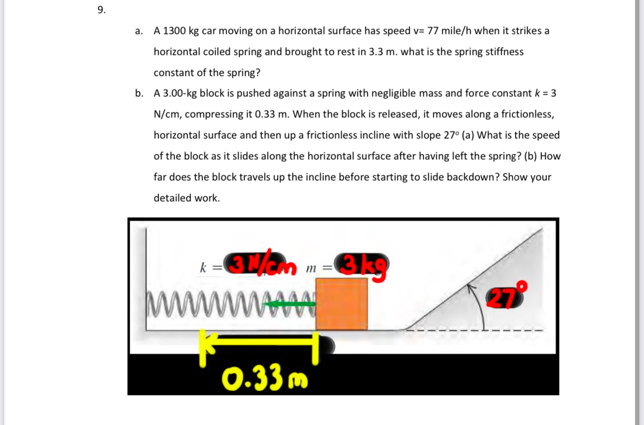 a . A 1 3 0 0 kg car moving on a horizontal