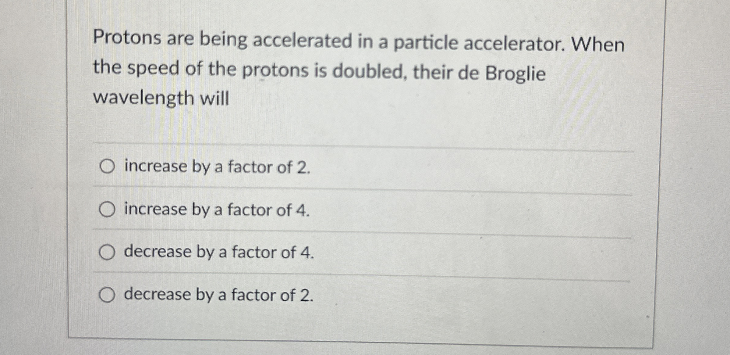 Protons are being accelerated in a particle