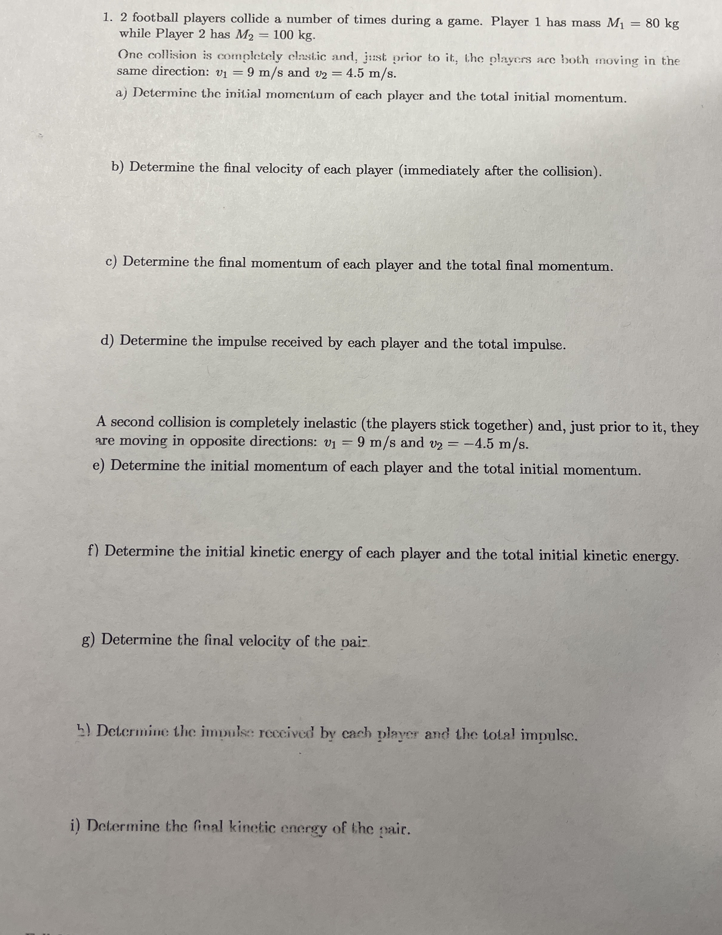 2 football players collide a number of times