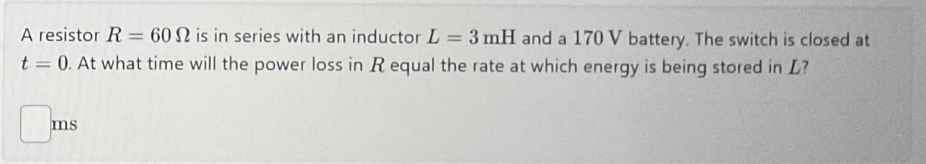 A resistor R = 6 0 is in series with an inductor