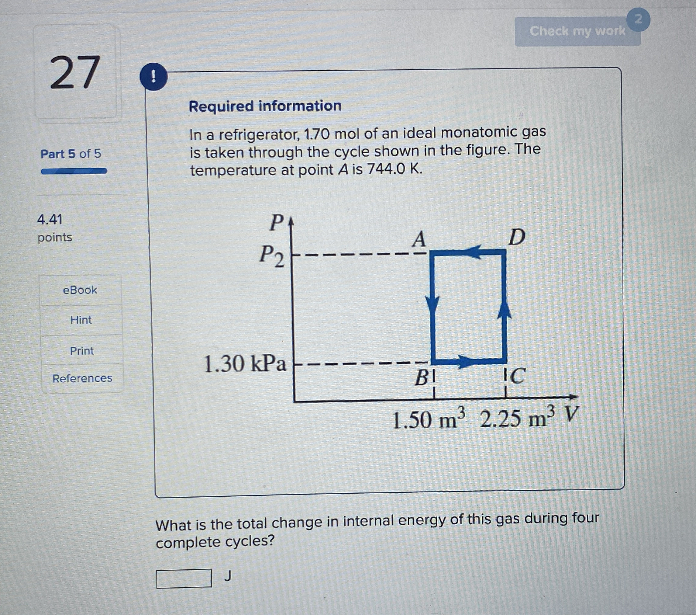 Check my work 2 7 ! Part 5 of 5 Required