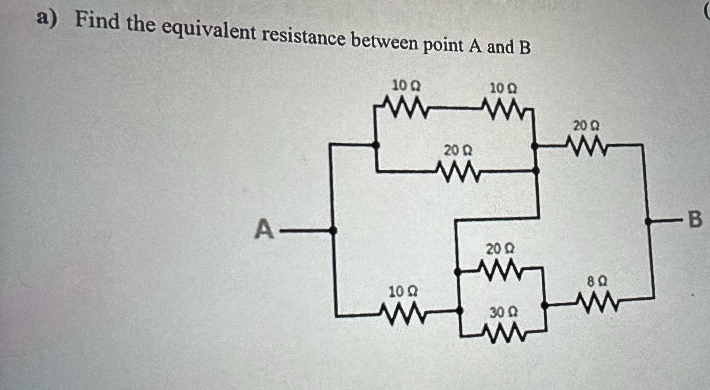 a ) Find the equivalent resistance between point