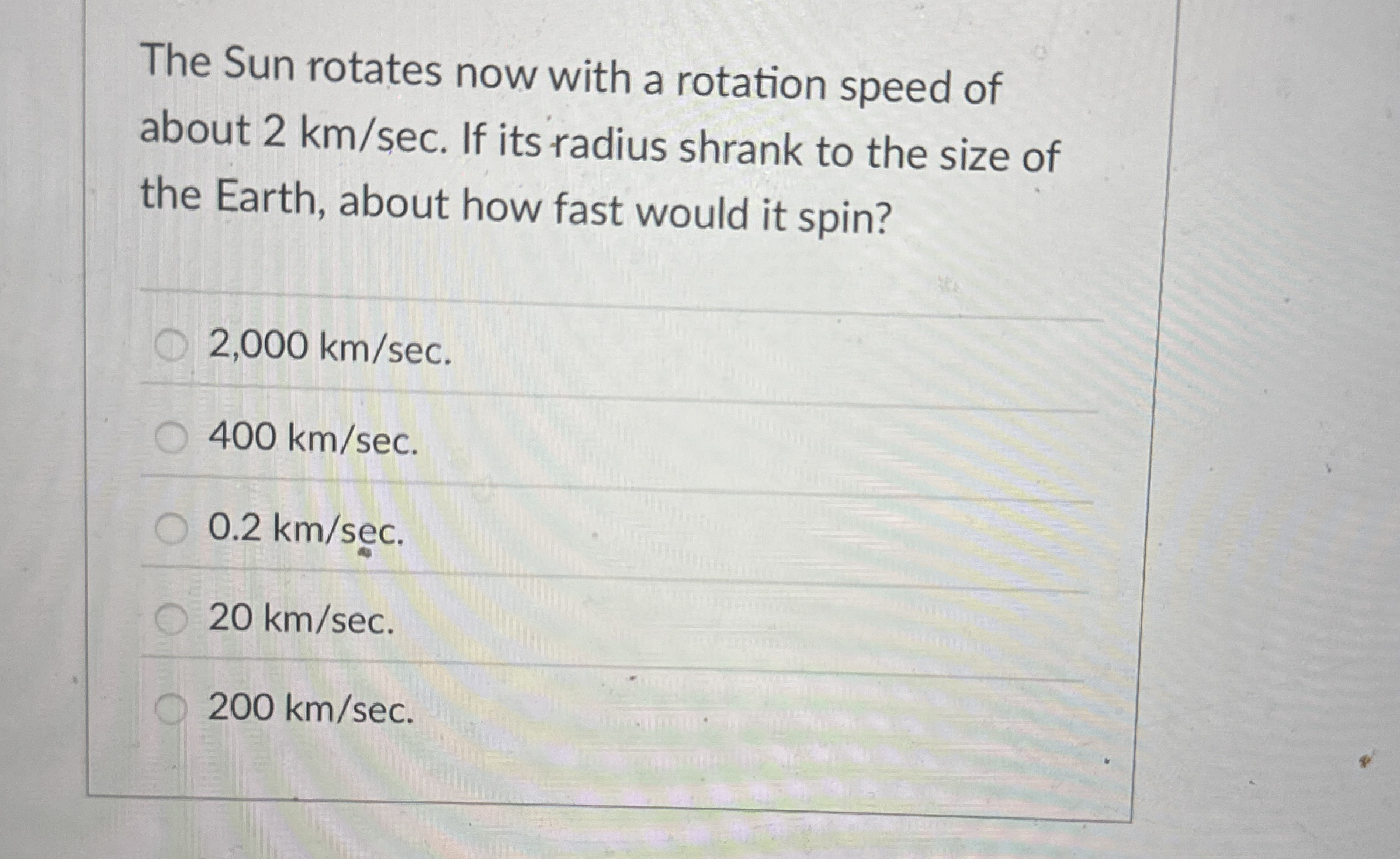 The Sun rotates now with a rotation speed of