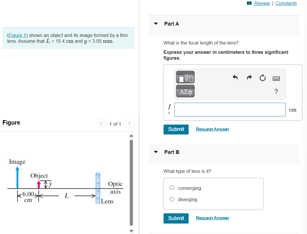 ( Figure 1 ) shows an object and its image formed