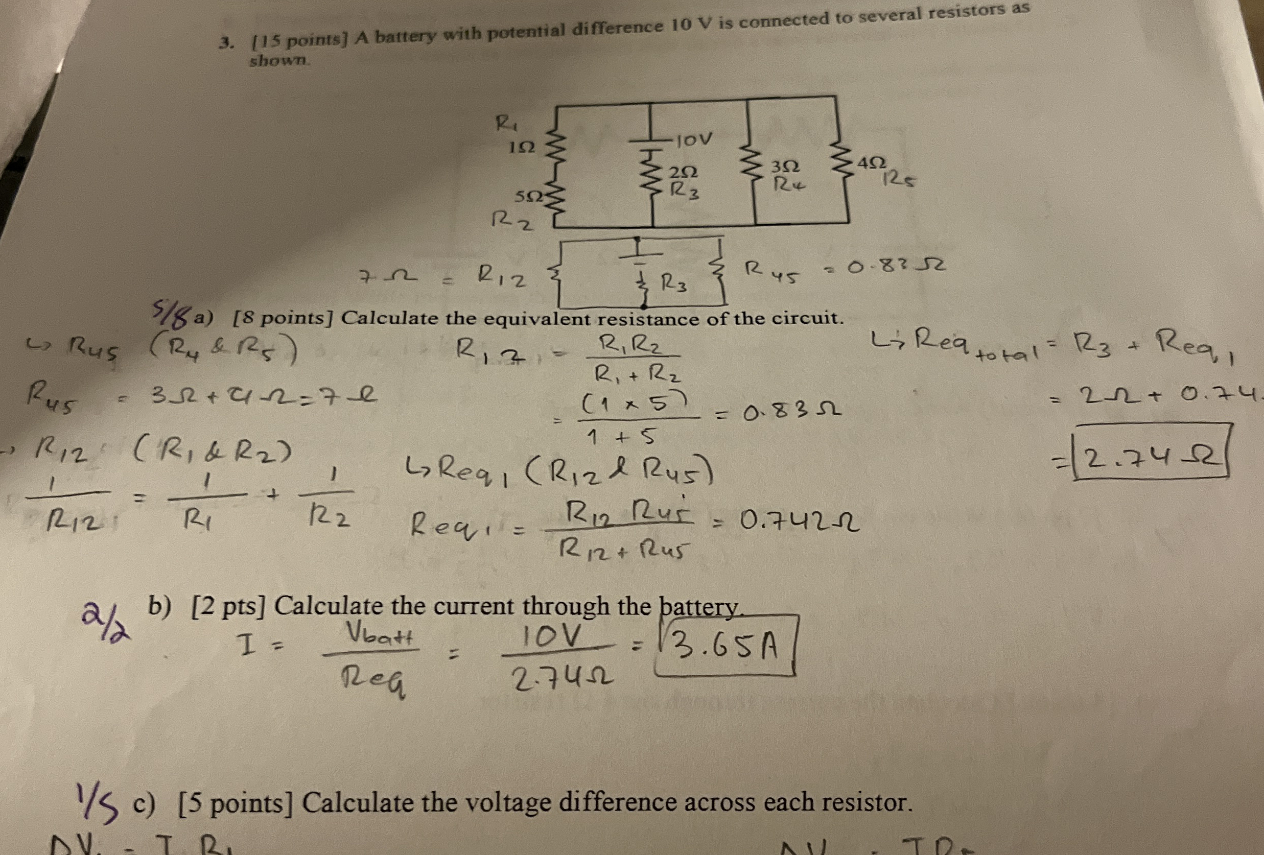 [ 1 5 points ] A battery with potential